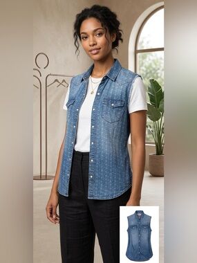True Religion sleeveless Blouse like new size Large